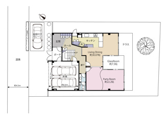 【間取り】 | 苦楽園一番町戸建 | 1階