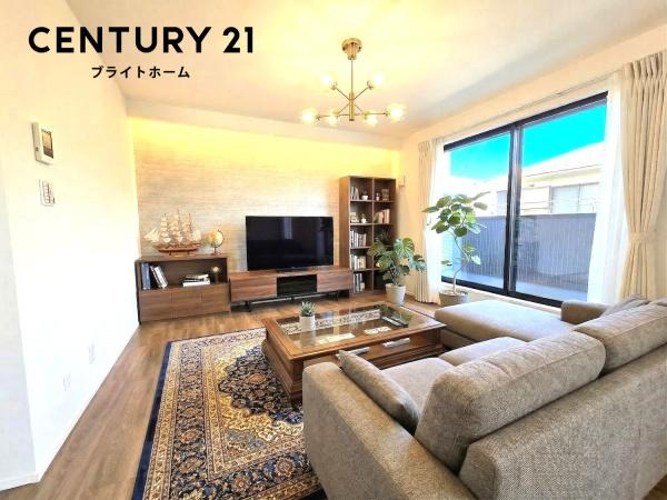 横浜市南区大岡１丁目の新築一戸建の居間・リビング|本画像はAIがCGで家具作成しており、実際の現地に家具は設置されておりません。また、販売価格に家具等は含まれておりません。
