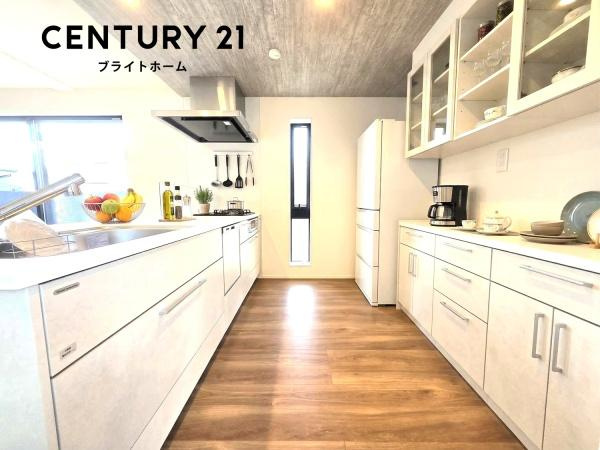 横浜市南区大岡１丁目の新築一戸建のキッチン|本画像はAIがCGで家具作成しており、実際の現地に家具は設置されておりません。また、販売価格に家具等は含まれておりません。