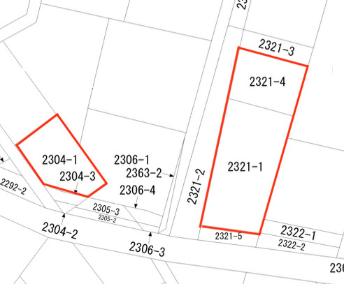 【区画図】 | 伊勢崎市境島村　中古戸建 | 地番2304-1（宅地218.29㎡）とのセットでの販売になります