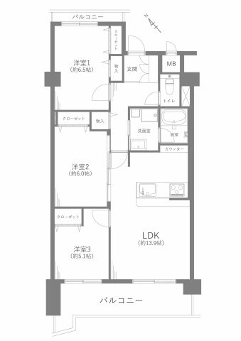 レインボー豊明の間取り