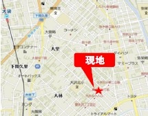 越谷市大沢新築戸建ての地図