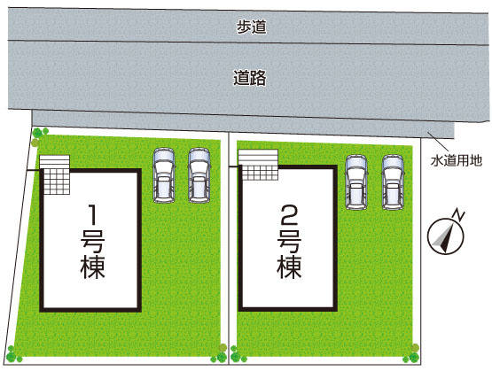 赤穂市北野中　第4-1期　新築一戸建ての区画図|全2区画