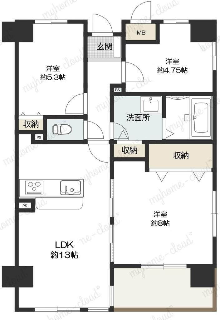アステール所沢の間取り