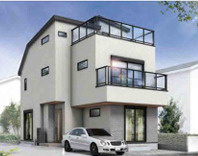 鎌倉市材木座６丁目　新築戸建　全２棟の外観パース|イメージパスですので実際のものと多少異なります