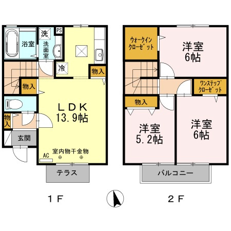クレアトールＫ　Ⅰの間取り