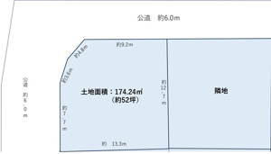 お好きなハウスメーカー◎　【北西角地×前面道路約6m公道】の画像