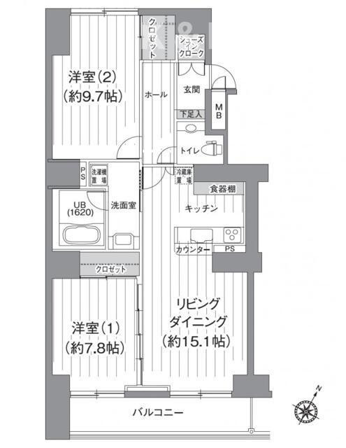 Ｔ’ｓ　ｇａｒｄｅｎ北柏　２号棟の間取り| 