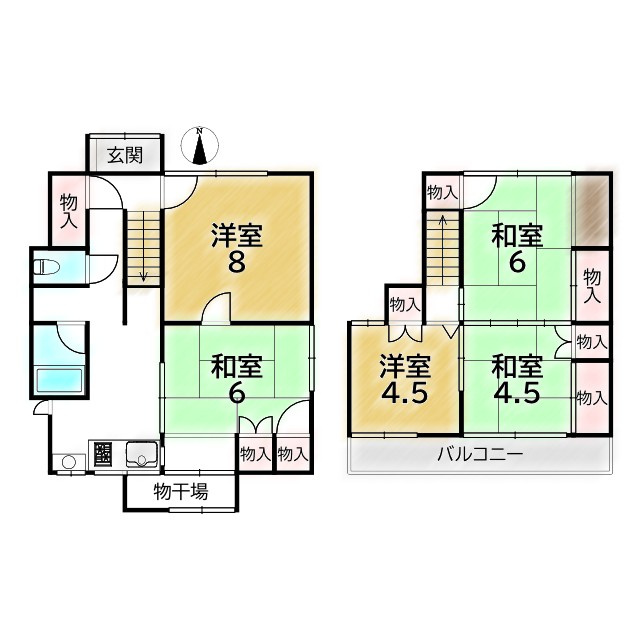 修学院千万田町 中古戸建の間取り