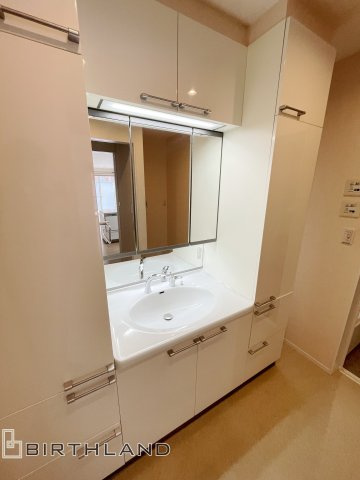 堤二丁目　ガレージ付き中古戸建ての独立洗面台