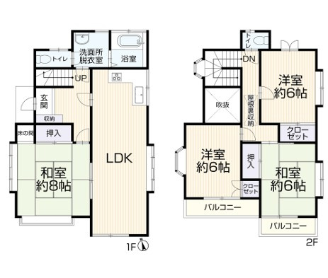 【中古】川越市大仙波中古住宅の間取り