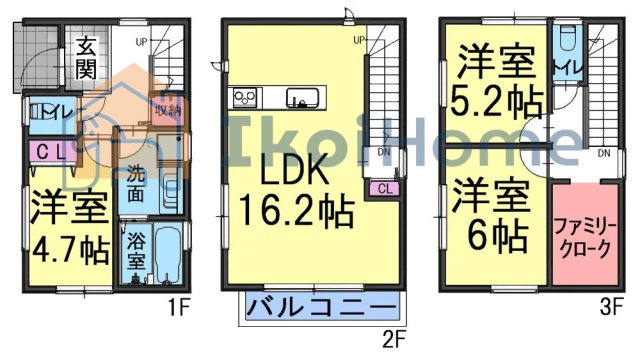 明石市二見町福里　新築戸建の間取り|【ホームページに現地動画掲載中】●年中無休：当日予約可●2階LDK16.2帖ございます！3面採光！