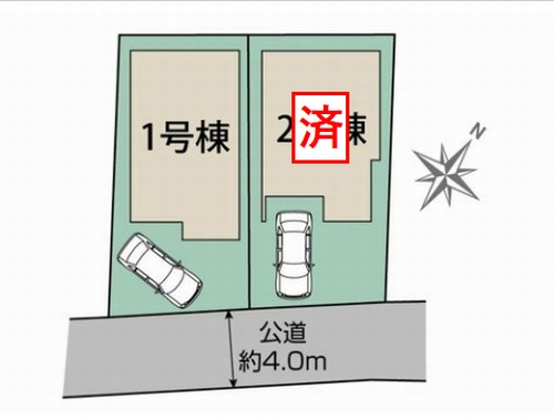 【仲介手数料０円】相模原市中央区上溝4丁目　新築一戸建て　全2棟の区画図|【仲介手数料０円】相模原市中央区上溝4丁目　新築一戸建て　全2棟