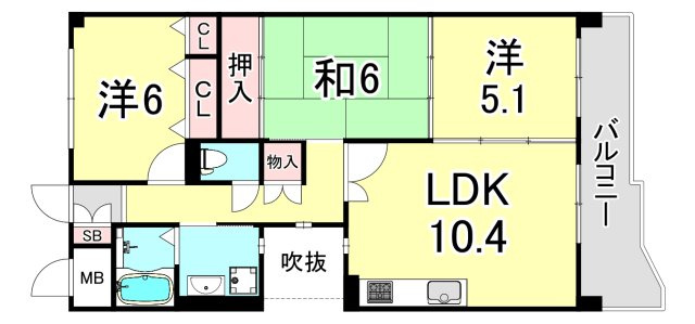 KDXレジデンス夙川ヒルズ　3番館の間取り