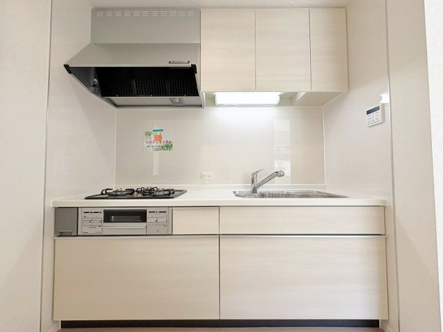 【キッチン】 | 新座市片山2丁目　新築一戸建住宅　全1棟　（保谷店） | 収納豊富なシステムキッチンで調理道具がスッキリと片付きます。