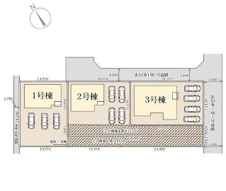 古河市諸川　第2　3号棟の区画図