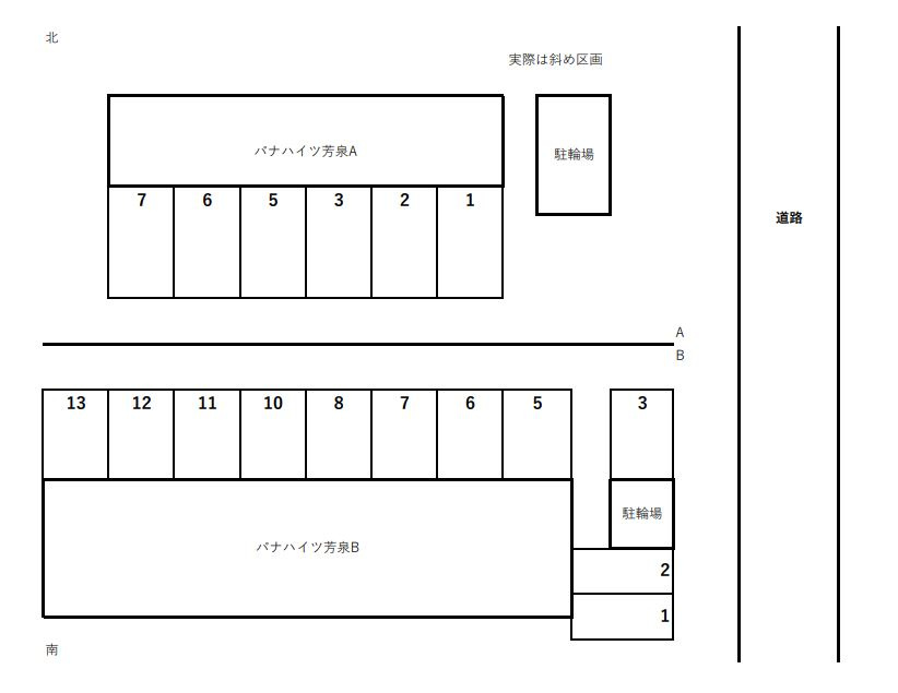 パナハイツ芳泉Ｂ棟の区画図
