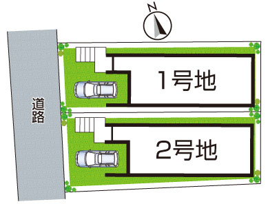 宇治市広野町寺山　第3期　新築一戸建ての区画図|全2区画