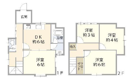 明石市二見町西二見　中古戸建の間取り|4DKです。
