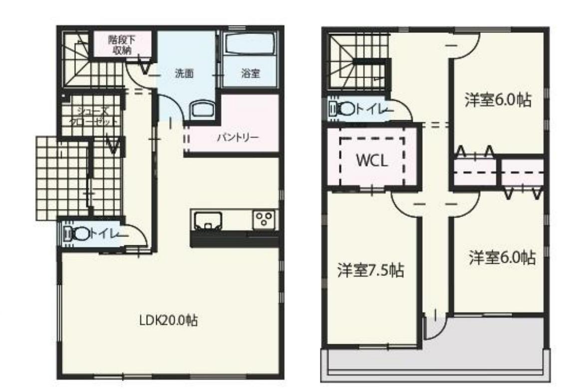 常総市大房　新築戸建の間取り