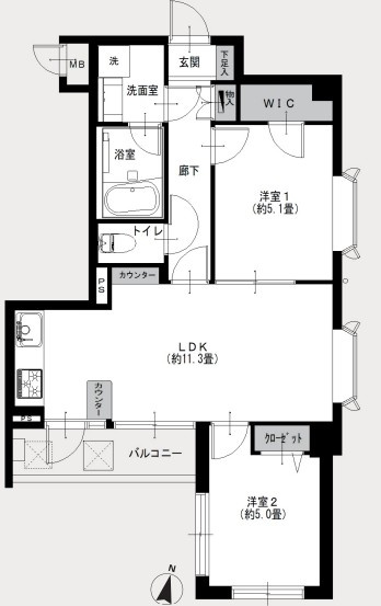 クレストフォルム駒沢公園の間取り