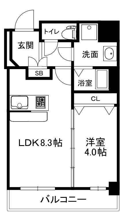 大阪市中央区内久宝寺町２丁目の賃貸マンションの間取り
