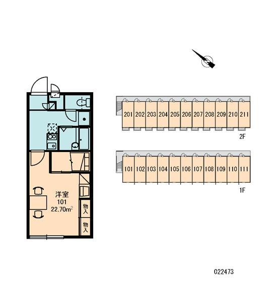 レオパレス土浦Aの区画図|画像3