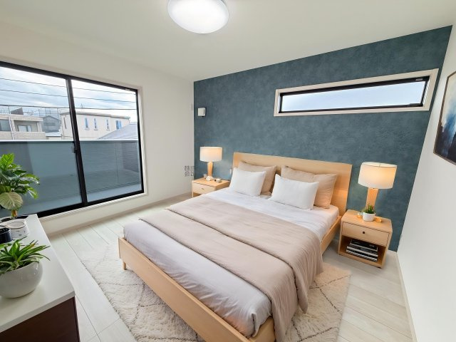 所沢市東狭山ケ丘1丁目・全1棟　新築一戸建　～3階建～の寝室|洋室7帖（家具はCG画像での表示になります）