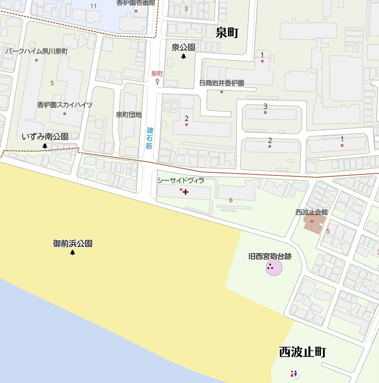 香枦園シーサイドヴィラの地図