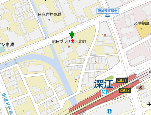 朝日プラザ深江北町の地図