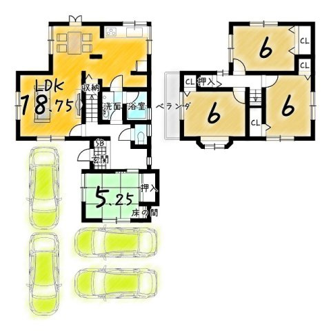 湖南市三雲の間取り