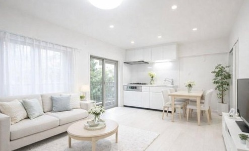 夏見台住宅3号棟の居間・リビング|施工例です　こちらのリビングで趣味の時間をお楽しみください