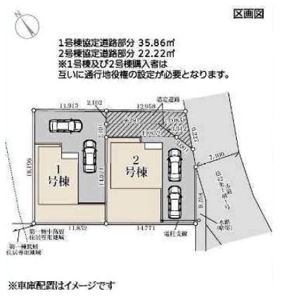 古河市諸川　第13　2号棟の区画図