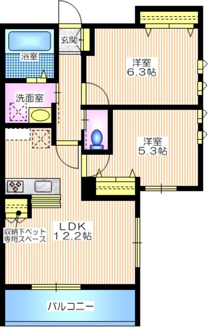 モンテベルデの間取り|南東向き角部屋2面採光