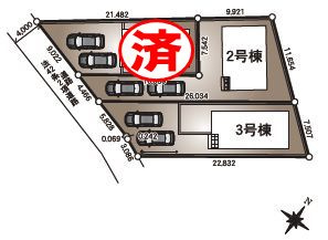 古河市諸川　第9　2号棟の区画図