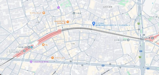 渋谷区元代々木町の店舗事務所の地図