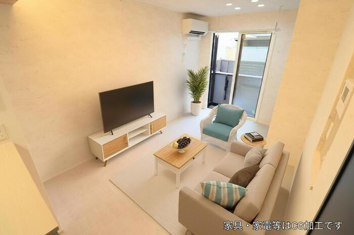 川崎市多摩区宿河原６丁目のアパートの居間・リビング