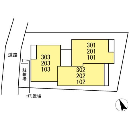 川崎市多摩区宿河原６丁目のアパートの区画図