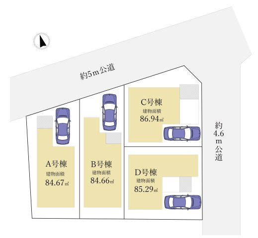 練馬区田柄4丁目 全4棟 A号棟の区画図|都営大江戸線「光が丘」駅まで徒歩約13分複数路線利用可能な立地