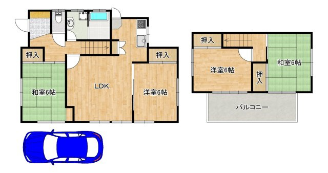 緑ケ丘３丁目　中古戸建の間取り