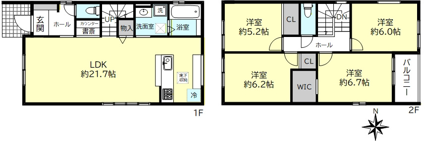 明石市日富美町新築戸建４号棟の間取り