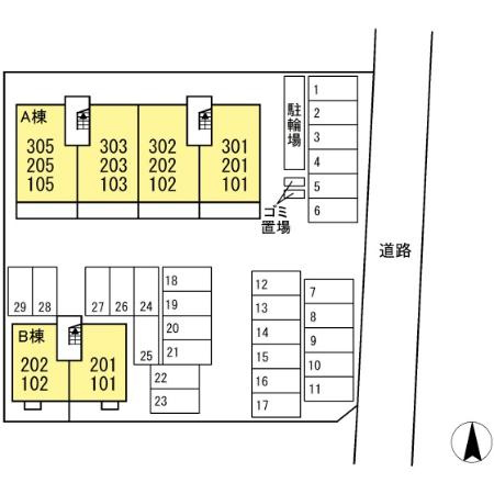 グランフェリス　A棟の区画図