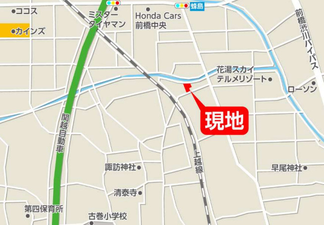 【新築】渋川市八木原　３号棟(全４棟)　アーバンスタイル　新築建売分譲の地図
