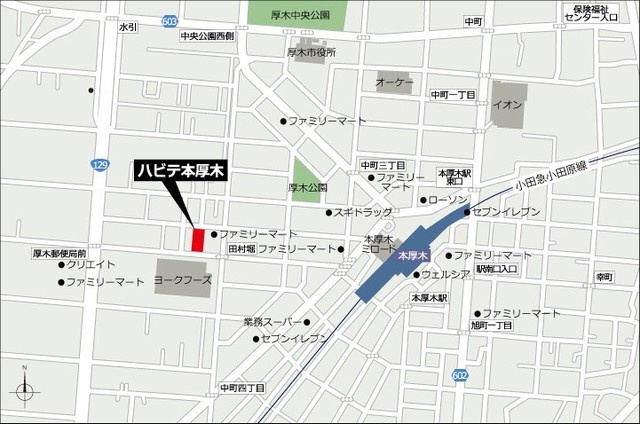ハビテ本厚木の地図