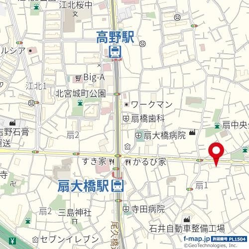 （仮称）足立区扇１丁目新アパート（北西棟）の地図