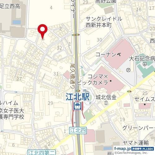レジデンス江北の地図