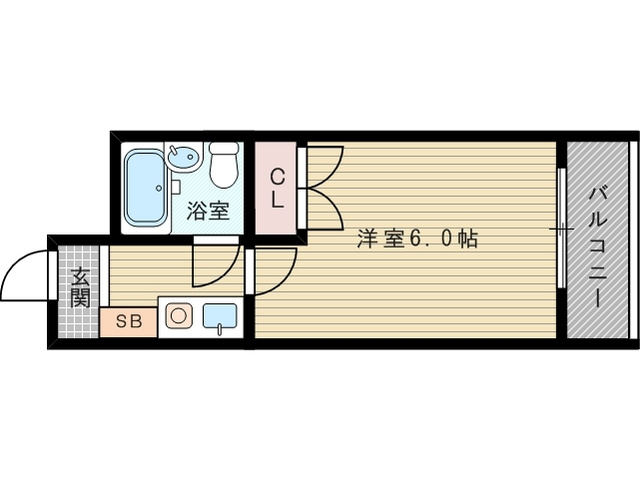 【間取り】 | シティハイツ下新庄 | 1Kのお部屋です