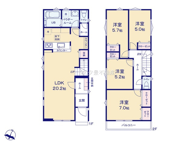 《仲介手数料無料》西区大字指扇2792-3新築一戸建ての間取り