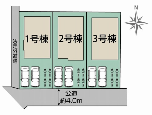 【区画図】 | 【仲介手数料０円】相模原市南区新戸　新築一戸建て　全3棟 | 相模原市南区新戸　新築一戸建て　全3棟