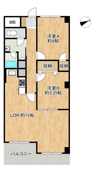 【間取り】 | ヴィラ平作茶屋 中古マンション XM05931 | ヴィラ平作茶屋　間取り図　リフォーム後